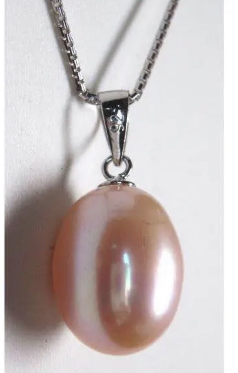 p16m巨大粒♪天然淡水本真珠/ピンクパールペンダント純銀ネックレス♪6月の誕生石♪拍卖