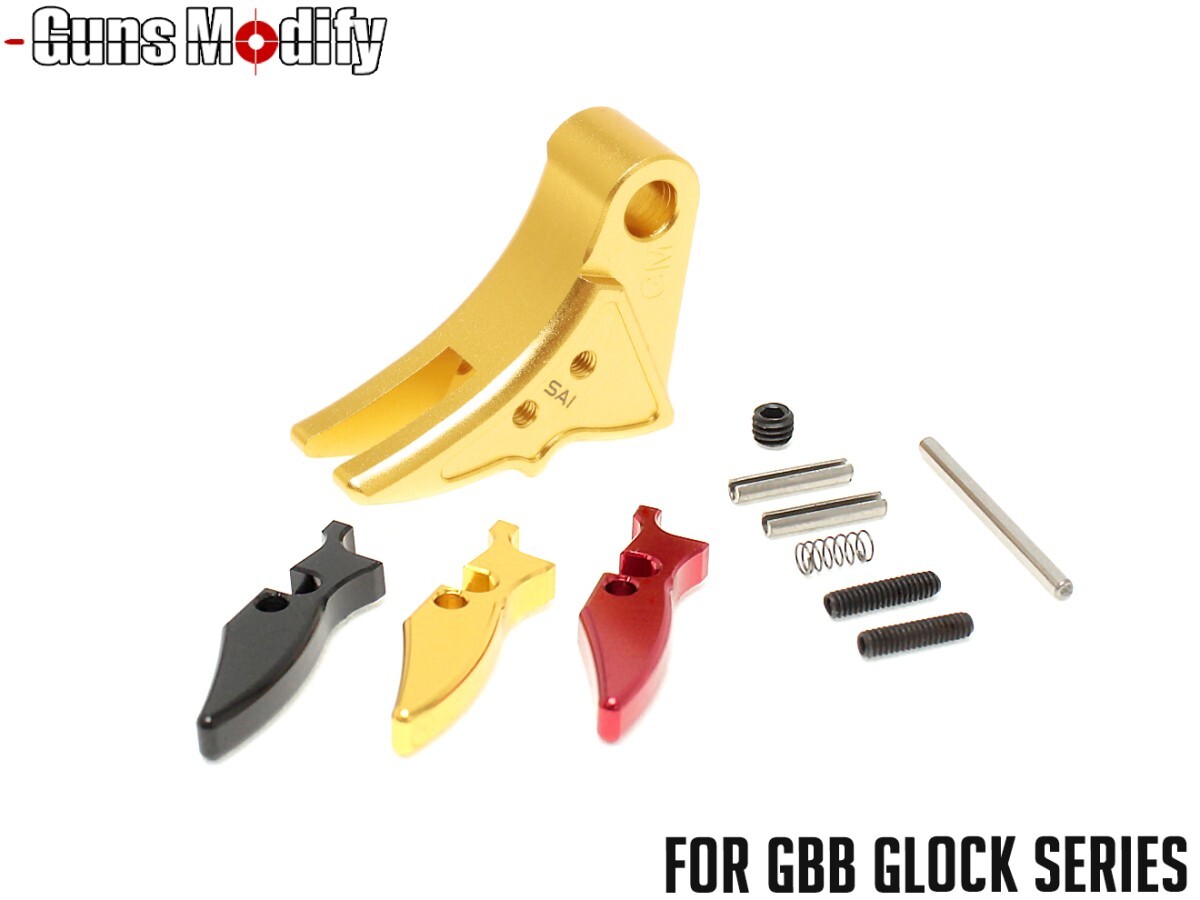 GM0050 GunsModify GLOCK SAIスタイル アジャスタブルトリガー Ver3 GD マルイ UMAREX GBB グロック G17/G18C/G19/G22/G26/G34用拍卖