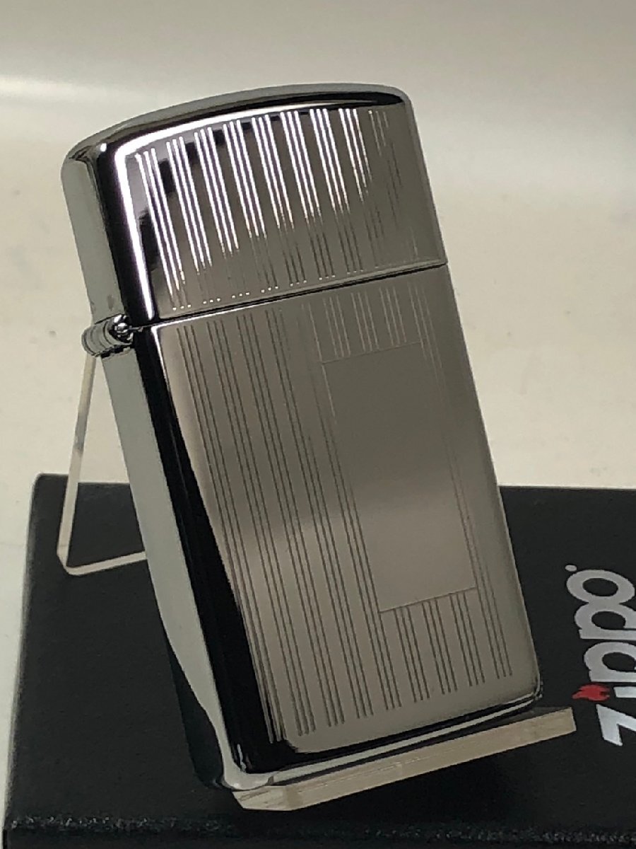 2014 Zippo エンジンターン Engine Turned(両面縦縞)Slim Ribbon ハイポリスリム#1615 両面柄 新品拍卖