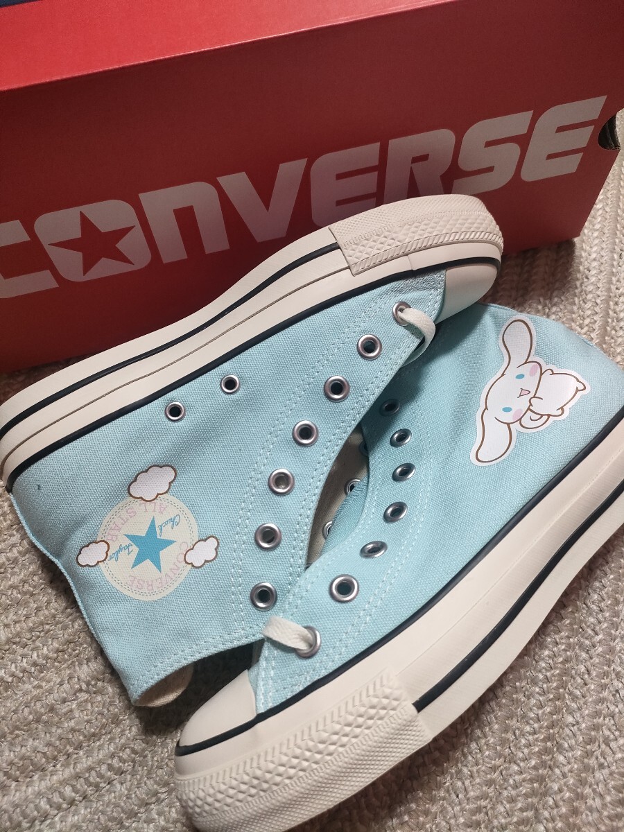 新品 CONVERSE ALLSTAR シナモロール 24cm コンバース オールスター サンリオ シナモ コラボ ハイカット 限定 スニーカー拍卖