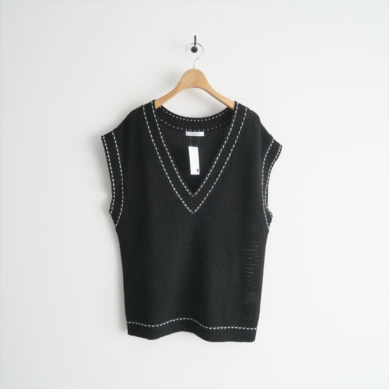 2024AW / MACPHEE マカフィー / TOMORROWLAND トゥモローランド / ウールメッシュ Vネックベスト S / 12024402210 / 2411-0431拍卖