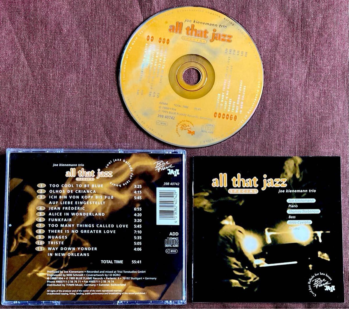 ジョー・キーネマン/PIANO TRIO/ピアノ・トリオ/ドイツ出身ベテラン名手/トーマス・スタベナウ/アルド・カヴィーリャ/JOE KIENEMANN/1988年拍卖