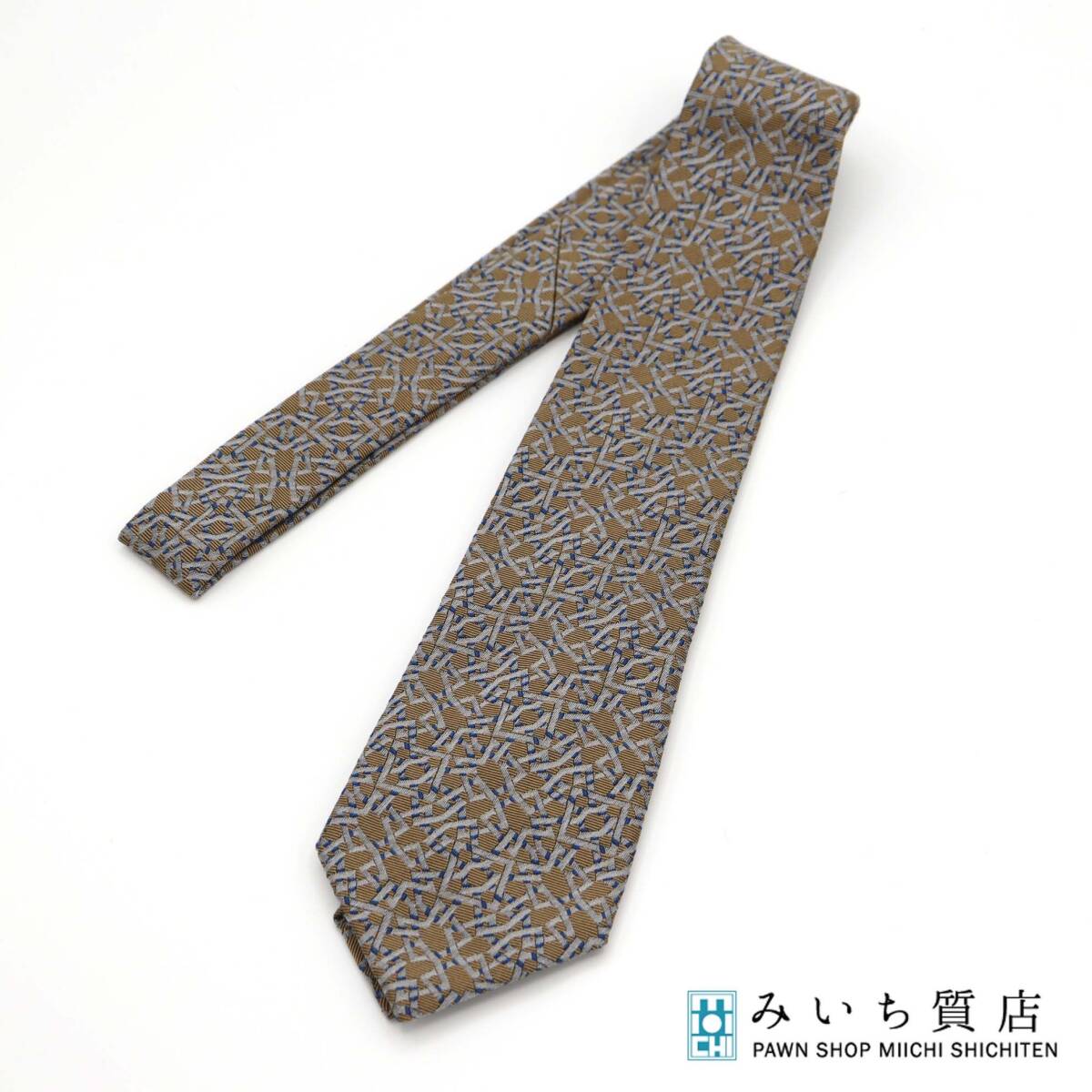 質屋 Dominique France ドミニクフランス ネクタイ ブラウン系 シルク100% 服飾小物 K203 みいち質店拍卖