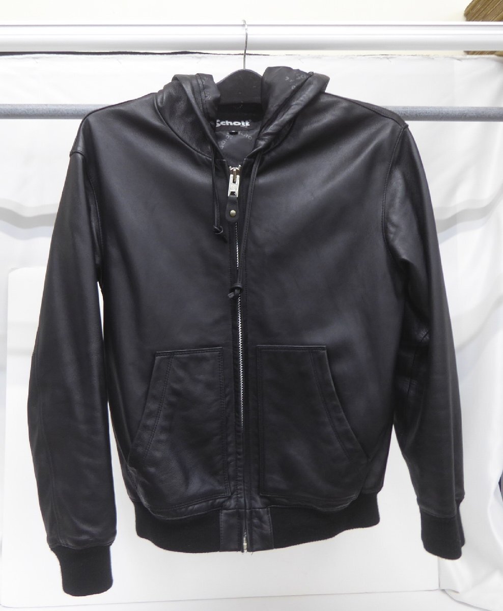 ショット Schott 羊革ショット レザーパーカー 表記:M メンズ △WF2509拍卖