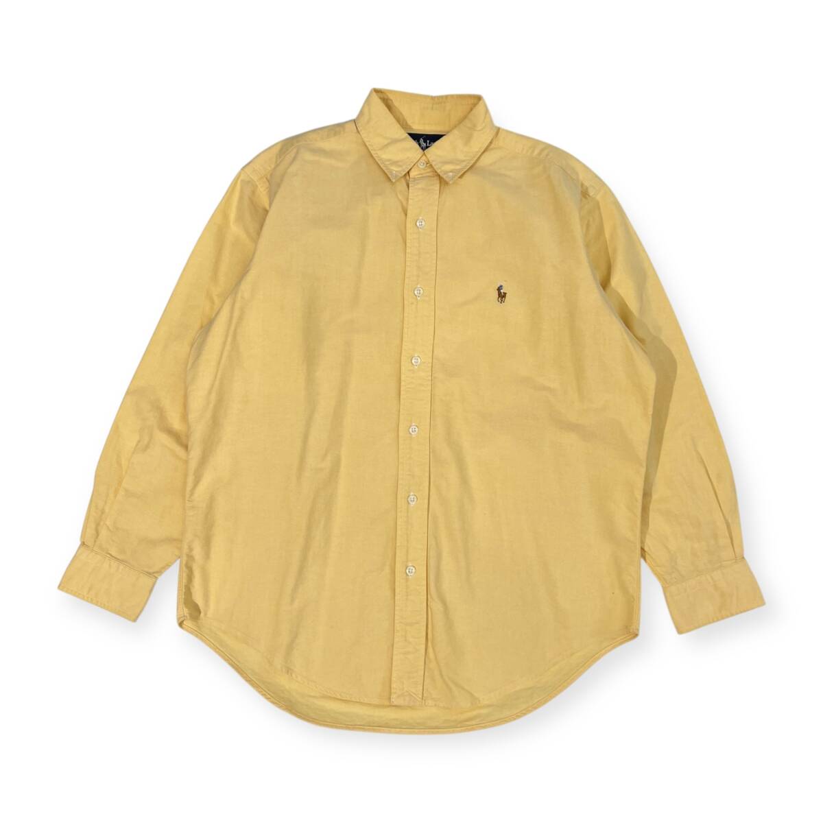 90s Ralph Lauren YARMOUTH ラルフローレン オックスフォード BD ボタンダウン 長袖シャツ 39-82/イエロー メンズ ビンテージ拍卖