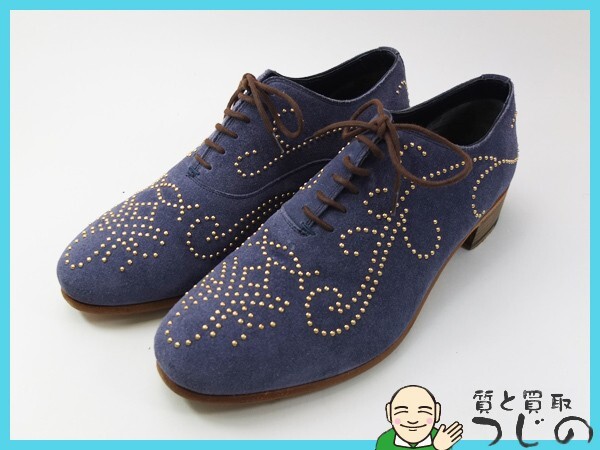 sergio rossi セルジオロッシ メンズシューズ ホールカット レースアップ リベット サイズ7.5 26cm 送料無料 質屋 神戸つじの-2879拍卖