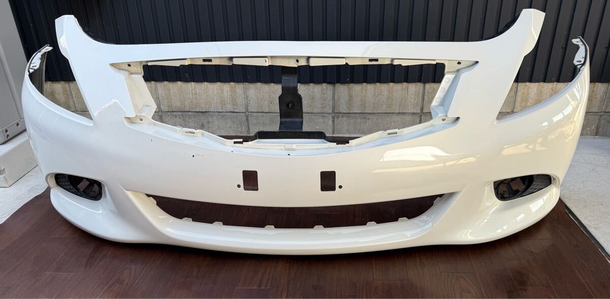 NISSAN インフィニティ V36 スカイライン セダン 後期 62022 1NF0H ホワイトパール QX1 純正 フロントバンパー AP25022701拍卖