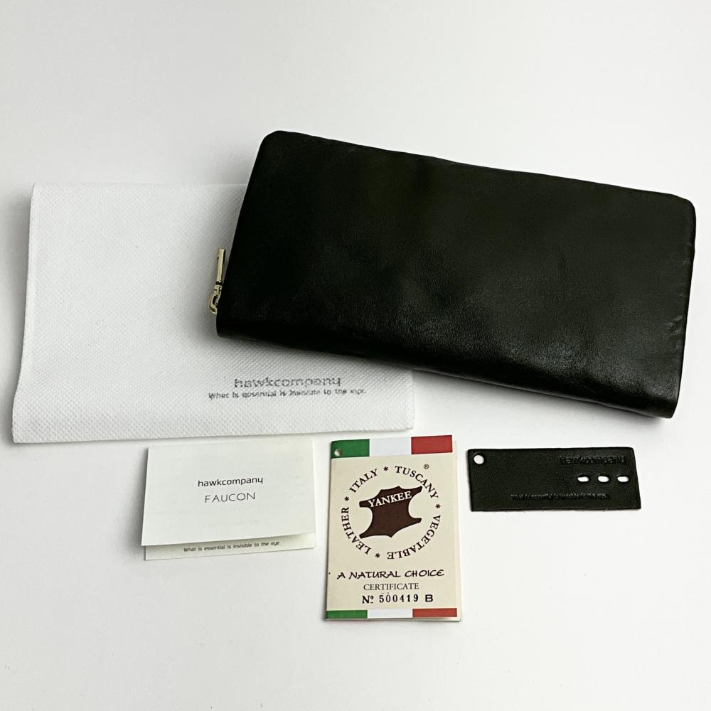 Hawk Company ホークカンパニー 本革 ユニセックス 長財布 ラウンドファスナー FAUCON 7232 グリーン 美品拍卖
