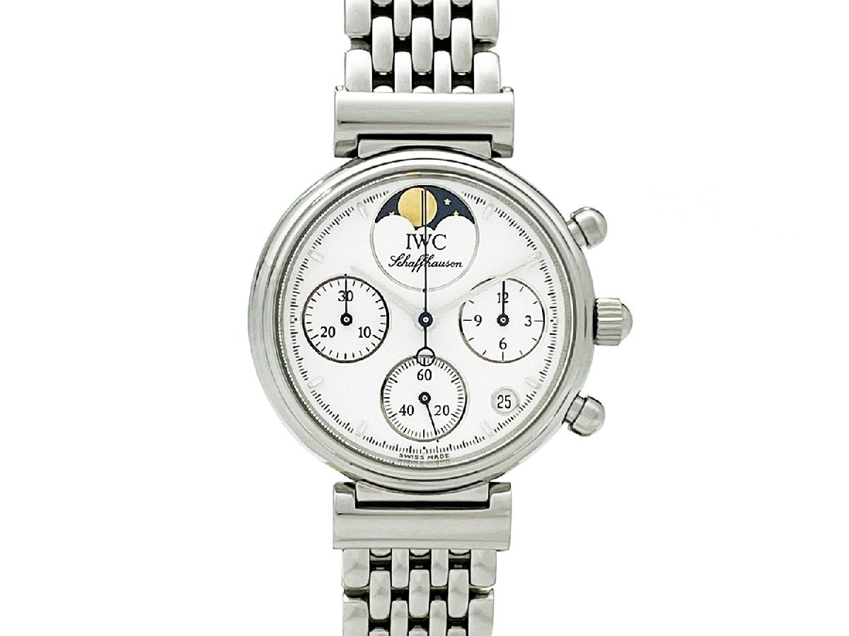 IWC リトル ダヴィンチ クロノグラフ IW373606 クォーツ SS レディース ホワイト文字盤 仕上げ・電池交換済拍卖