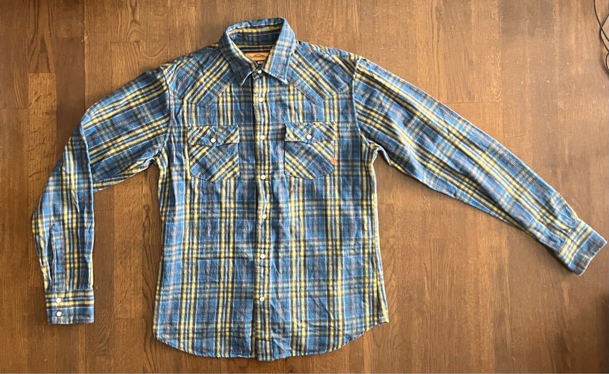 COCOLULU ココルル ボタンシャツ ネルシャツ レア長袖シャツ 青チェック ネルシャツ アメカジ拍卖