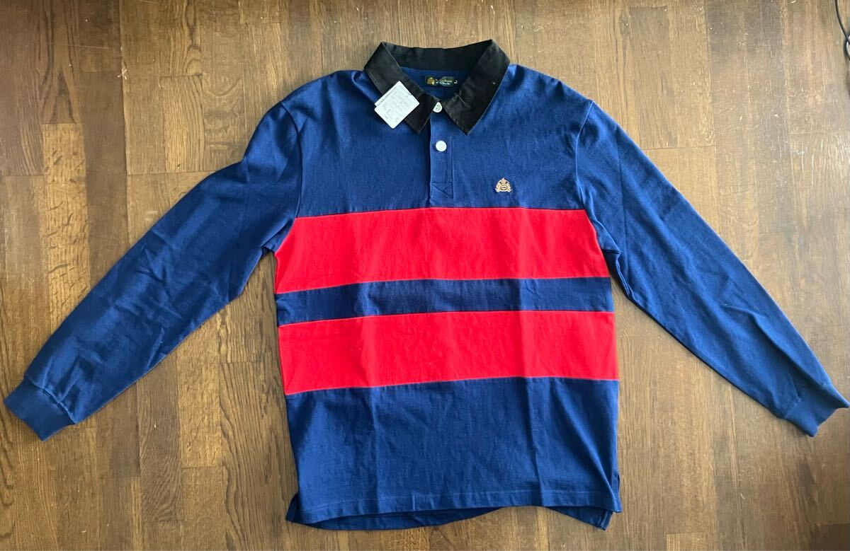 Regent House ネイビー レッド 長袖ポロシャツ Lサイズ ラガーシャツ拍卖