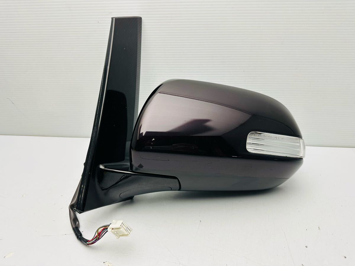 美品 20系 アルファード ヴェルファイア ANH20W/ANH25W/GGH20/GGH25 左 ドアミラー 11ピン ボルドーマイカメタリック ウィンカー付き (Y53)拍卖