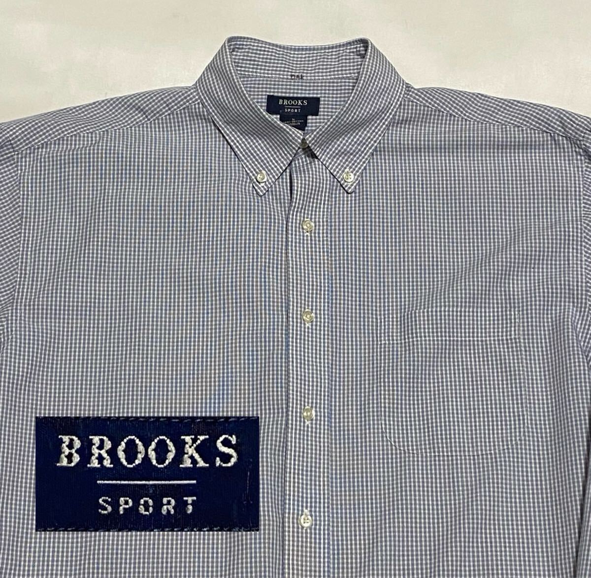 BROOKS SPORT ブルックスブラザーズ チェック ボタンダウン コットンシャツ Lサイズ ビンテージ古着 90's 00's アメトラ ドレス 拍卖
