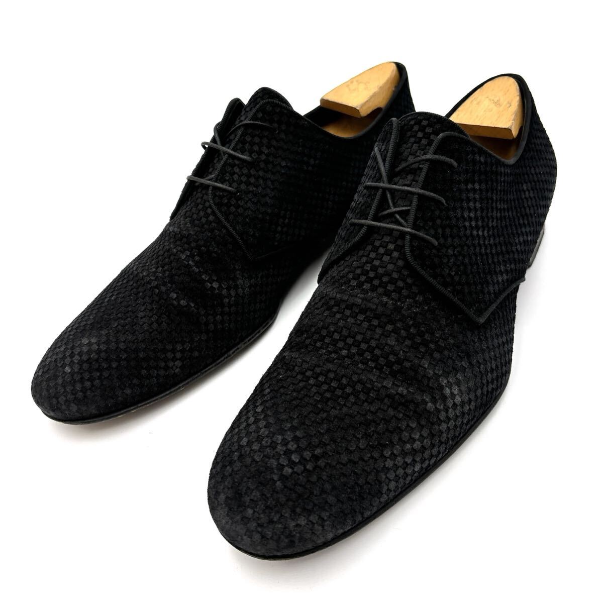 D * イタリア製 '高級紳士靴' LOUIS VUITTON ルイヴィトン 本革 LVダービー ビジネスシューズ 革靴 ドレスシューズ UK8.5 27~27.5cm 拍卖