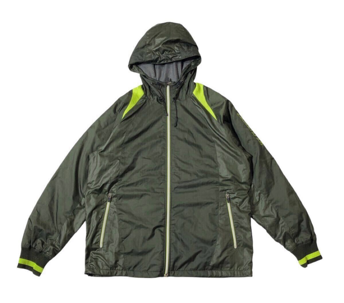 送料無料 ● NIKE ナイキ ● DIAMOND ELITE ダイヤモンドエリート ロゴ プリント 防風 保温 ナイロン パーカ カーキ L拍卖