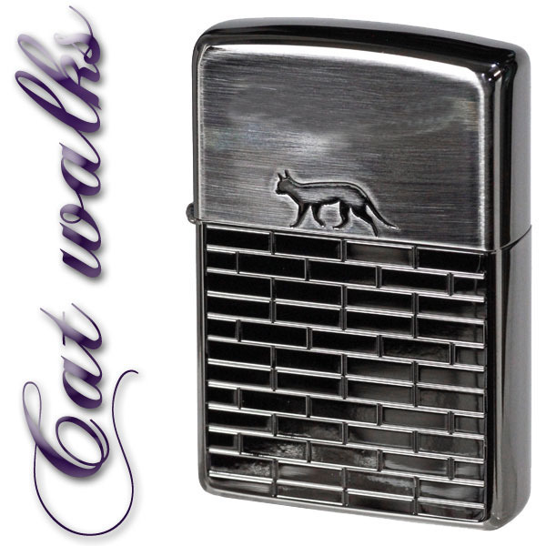 zippo ジッポーライター Cat Walks キャットウォーク ブラックニッケル【ネコポス対応可】拍卖