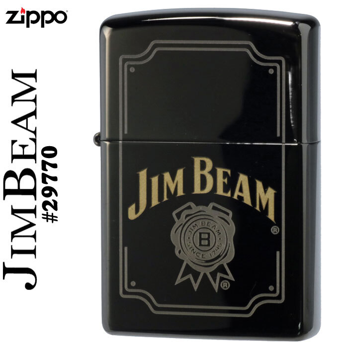 zippo(ジッポーライター) JIM BEAM(ジムビ-ム)ブラックアイス#29770【ネコポス対応可】拍卖