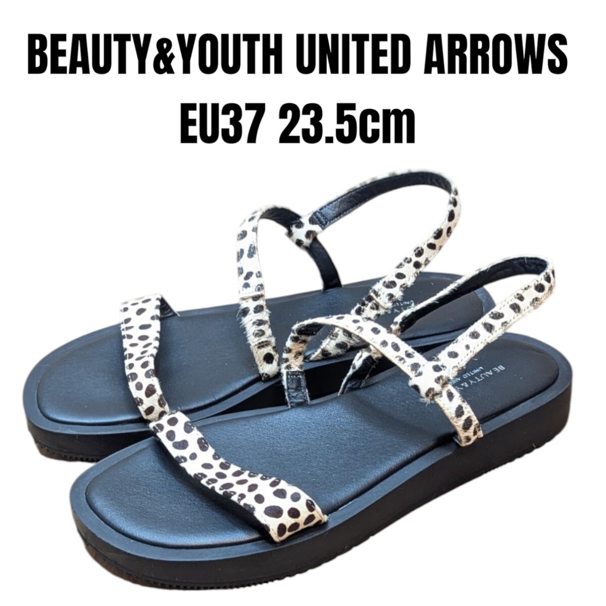 BEAUTY&YOUTH UNITED ARROWS ビューティアンドユース ユナイテッドアローズ ヒョウ柄 サンダル 23.5cm拍卖