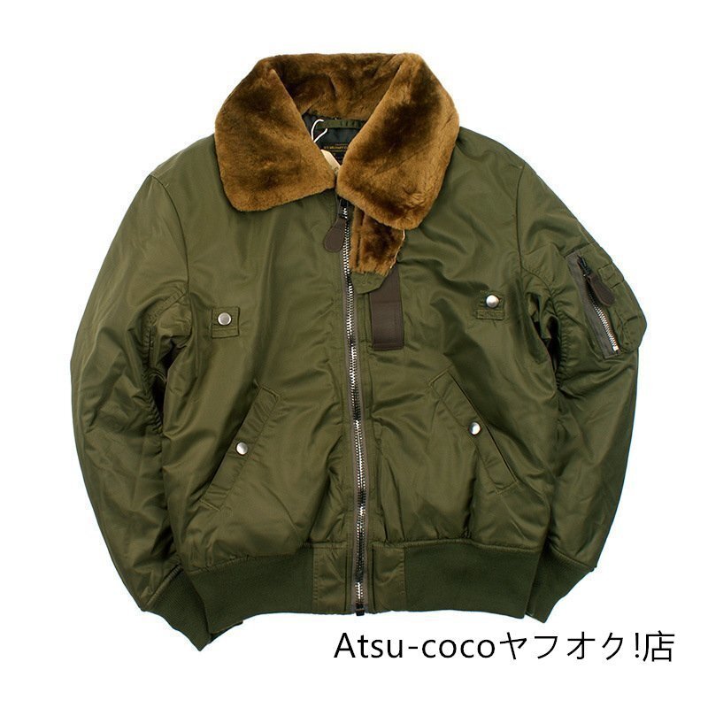 ムートンフライトジャケット III メンズ B-15 ミリタリージャケット アウター インジェクター ボアカラー取り外可拍卖