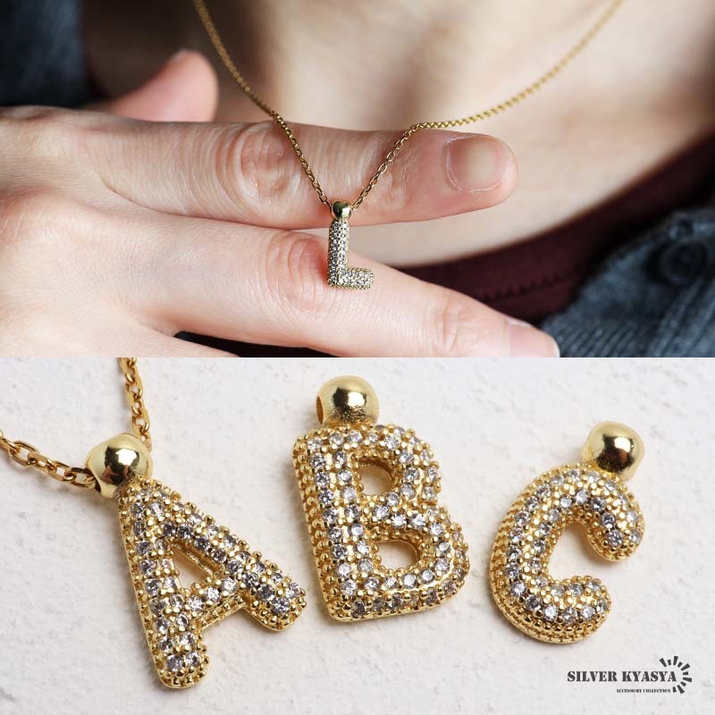 (O、60cm) ステンレス イニシャルネックレス アルファベットネックレス シンプルネックレス あずきチェーン 極細拍卖