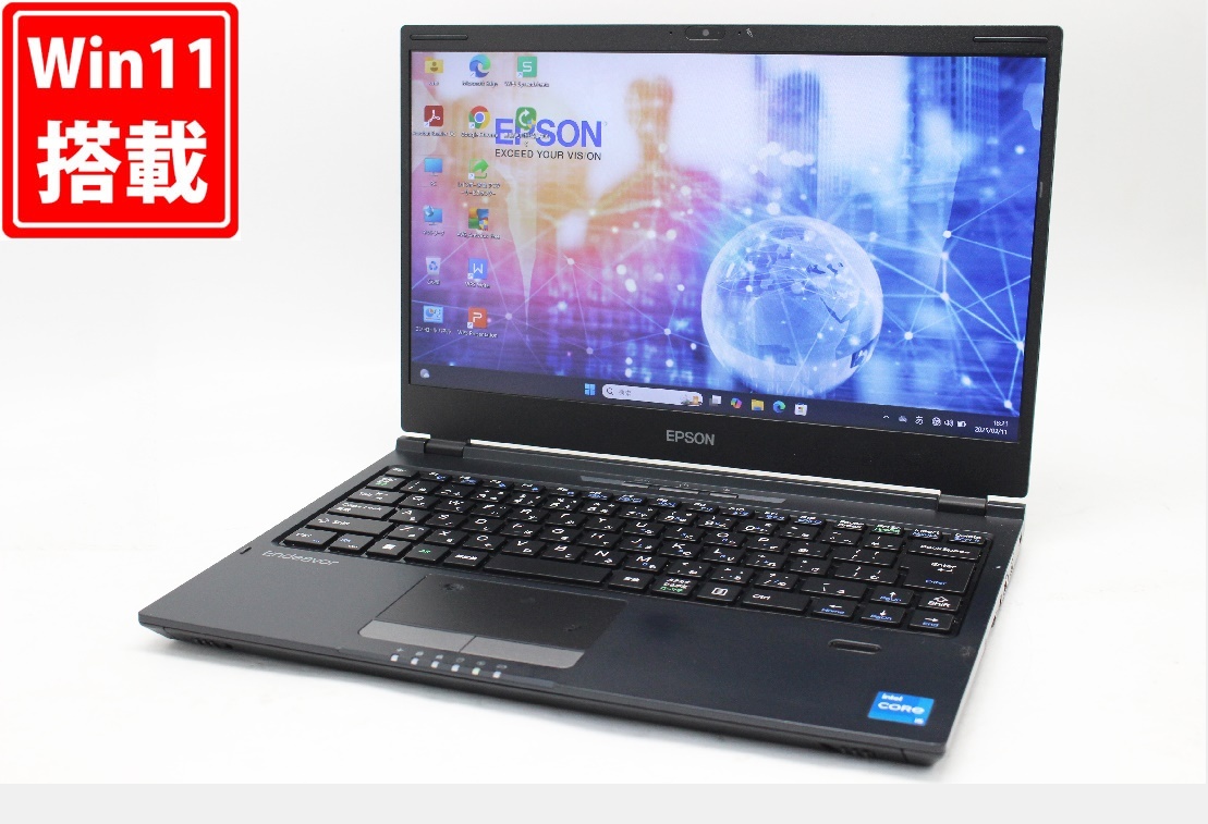 中古良品 フルHD 13.3型 EPSON Endeavor NA521E Windows11 第11世代 i5-1135G7 16GB NVMe 512GB-SSD カメラ 無線Wi-Fi6 Office付 管:1857w拍卖