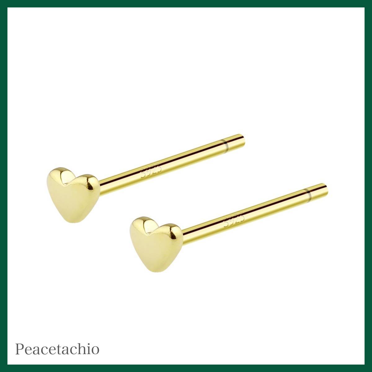 ピアス アレルギー対応 シルバー Silver925 極小 小ぶり 小さい 超ミニサイズ ハート 18Kコーティング ゴールド ケース付き拍卖