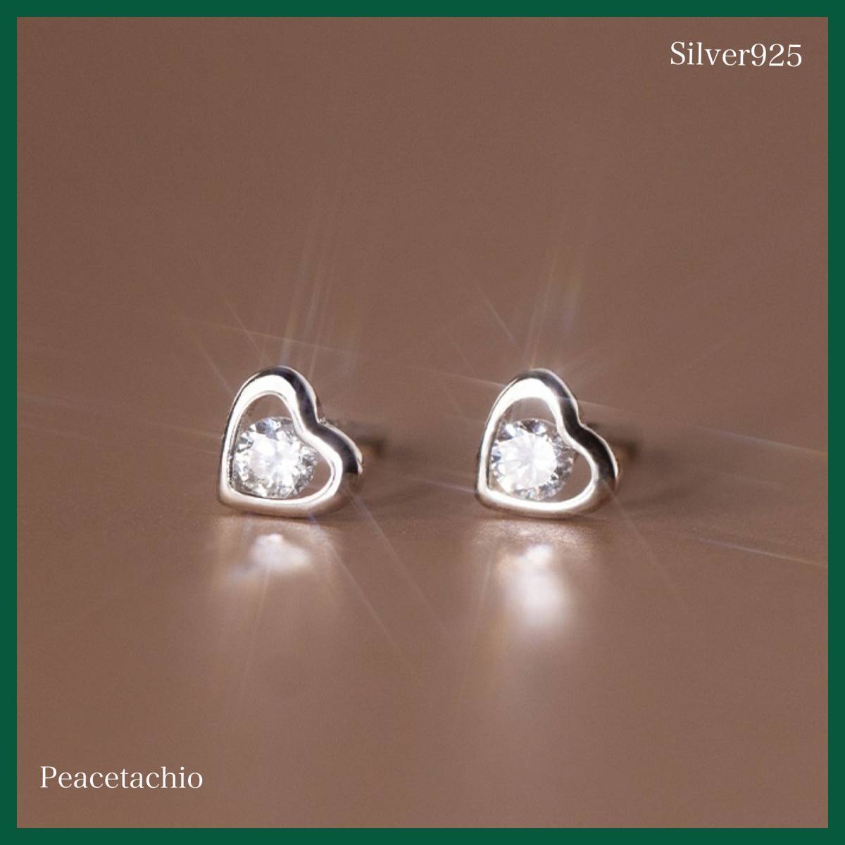ピアス Silver925 シルバー アレルギー対応 ハート CZ プレゼント プチギフト 贈り物 収納ケース付拍卖