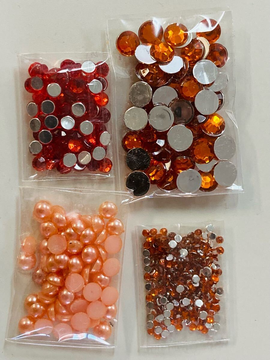 ラインストーン ミルキーストーン 推し色 推し活 デコパーツ ネイル ハンドメイド DIY オレンジ拍卖