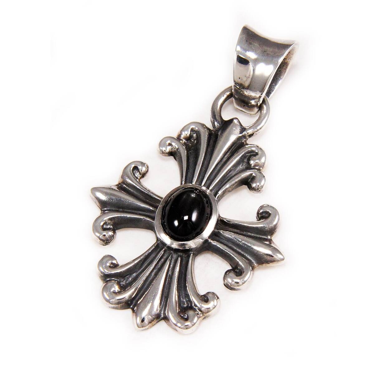 ブラックスターストーン クロス 925シルバー ペンダント925刻印あり EC-043拍卖