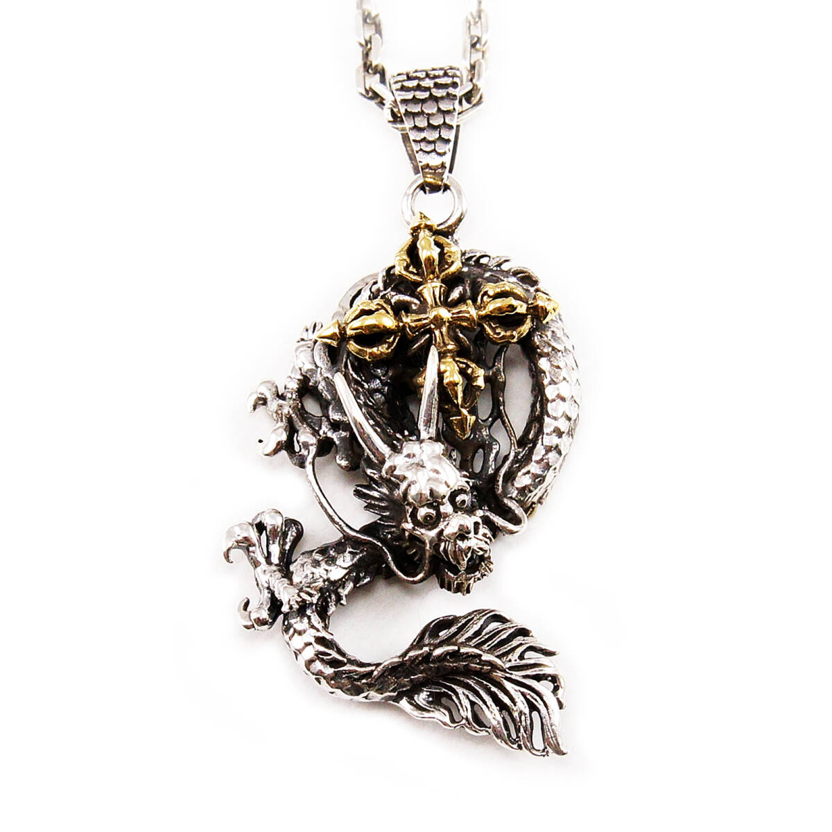 VARJA ドラゴン 竜 真鍮 925シルバー ペンダント 925刻印あり GB-070拍卖