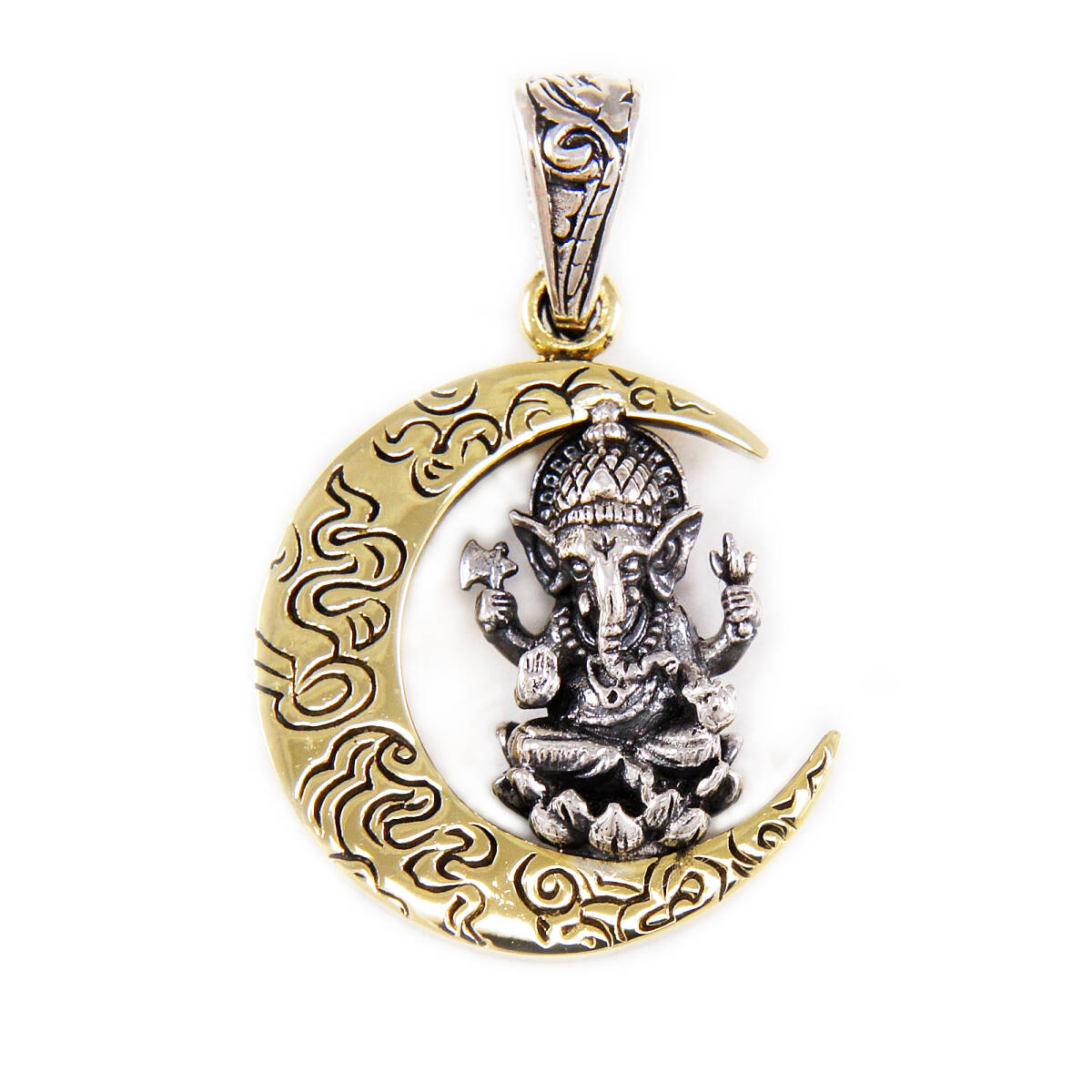 ガネーシャ 真鍮 925シルバー ペンダント GB-084拍卖