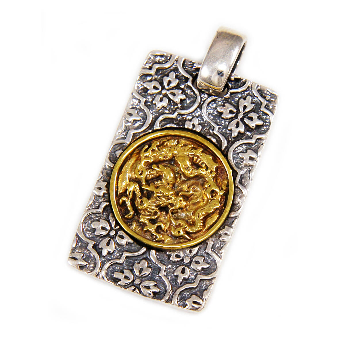 ドラゴン 竜 真鍮 925シルバー ペンダント 925刻印あり GB-089拍卖