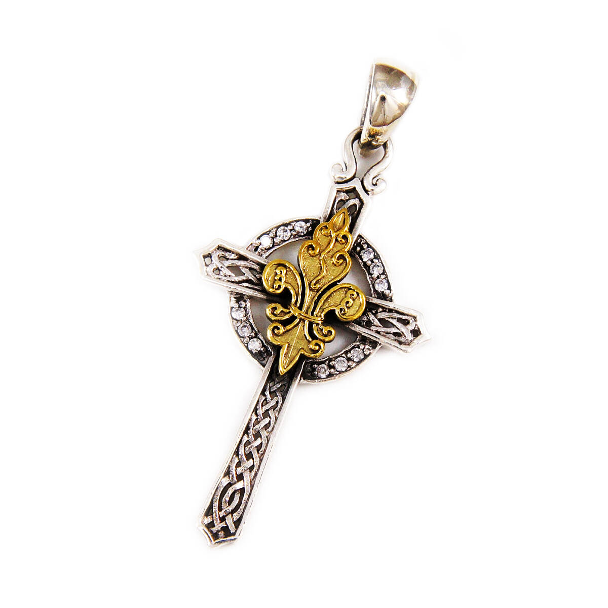 フルールドリス クロス 真鍮 925シルバー ペンダント 925刻印あり GB-099拍卖
