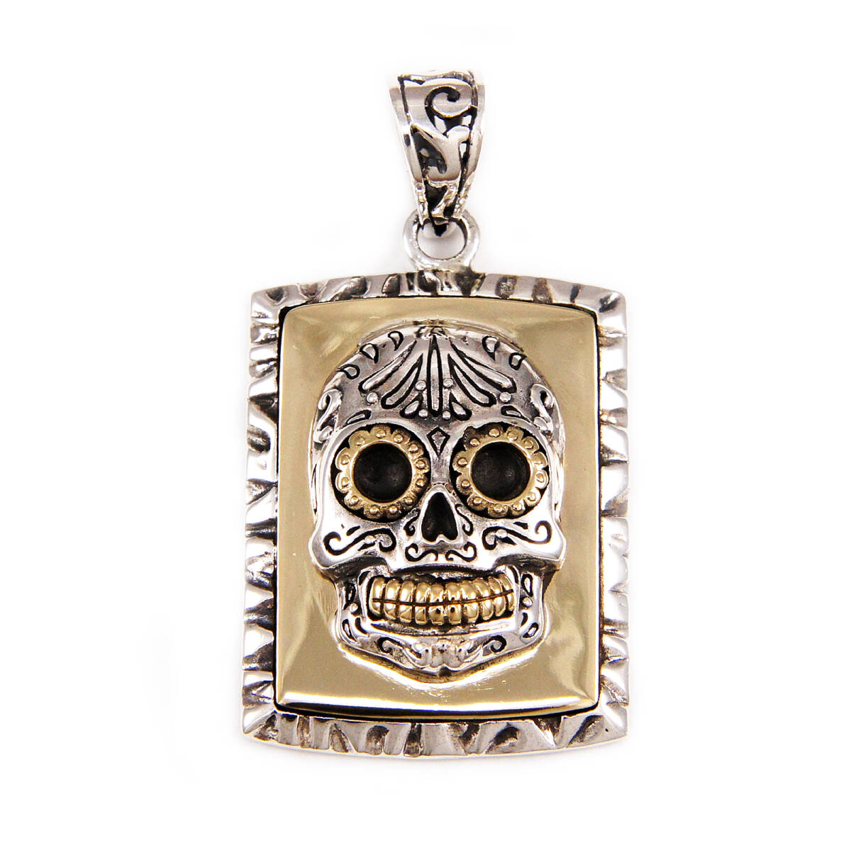 サンタムエルテ スカル ドクロ 真鍮 925シルバー ペンダント GB-100拍卖