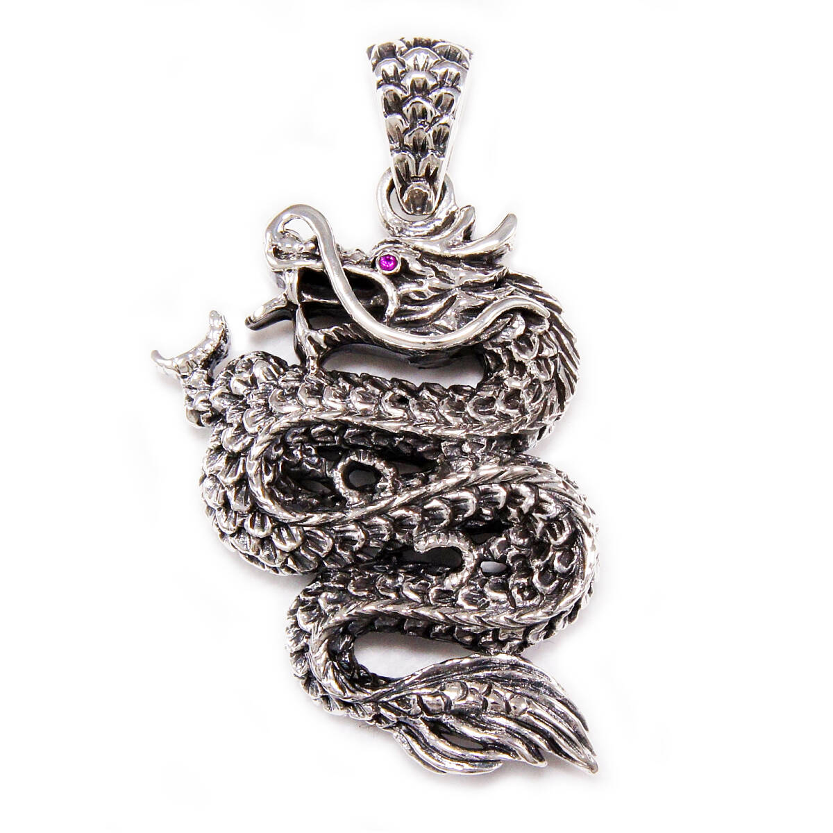 ドラゴン竜 ルビージルコニア925シルバーペンダント 925刻印あり SA-053L拍卖