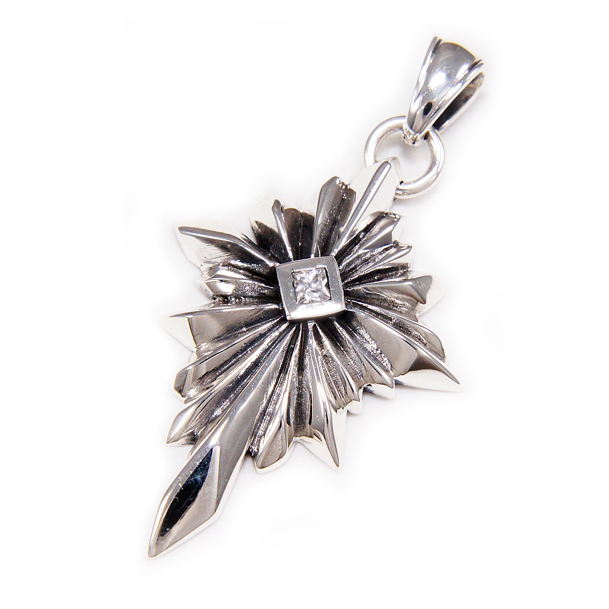 クロススタージルコニア925シルバーペンダント 925刻印あり TAN-041拍卖