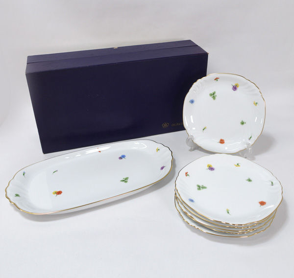 ★ 大倉陶園 洋食器 オーバルパーティープレート 大皿1枚 取分け皿6枚 (0220515841)拍卖