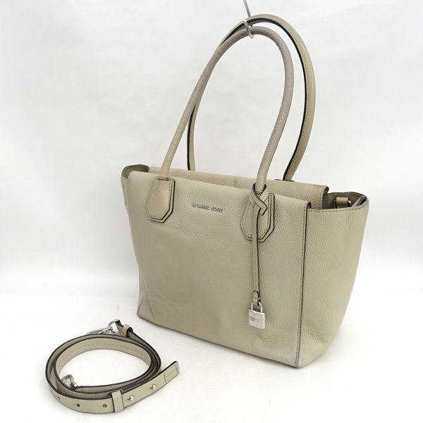 ★ マイケルコース 2WAハンドバッグ ショルダーバッグ レザー グレー 30H6SM9S2L (0220516800)拍卖