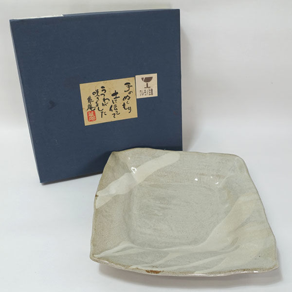 ★ 萬古焼 萬宝窯 和食器 萬古焼 萬宝窯白釉うのふ 角盛皿 96115530 (0220516675)拍卖