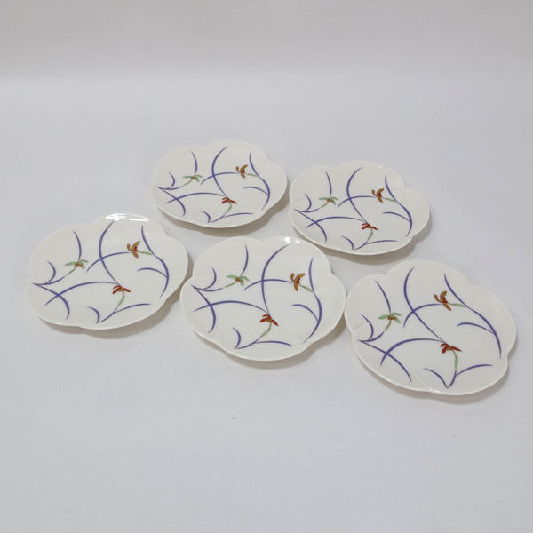 ★ コウランシャ 和食器 香蘭社 蘭 梅花型小皿揃(5枚組) (0220515993)拍卖