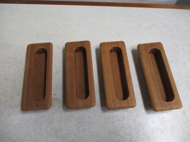 木製引手 掘り込み引手 新品 材質チーク 4ケで¥1000 送料¥185拍卖