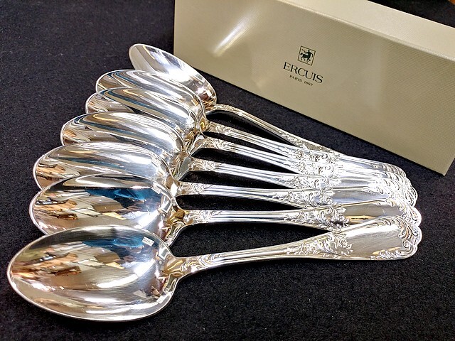 3QV売切!税無し☆ERCUIS(エルキューイ)★テーブルスプーン★7本★約20.5cm★カトラリー★フランス★現状★現品限り★0228-2拍卖