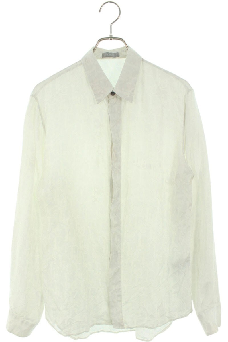 ディオール 長袖シャツ サイズ:40 21SS 013C502A5141 オブリーク総柄シルク長袖シャツ 中古 OM10拍卖