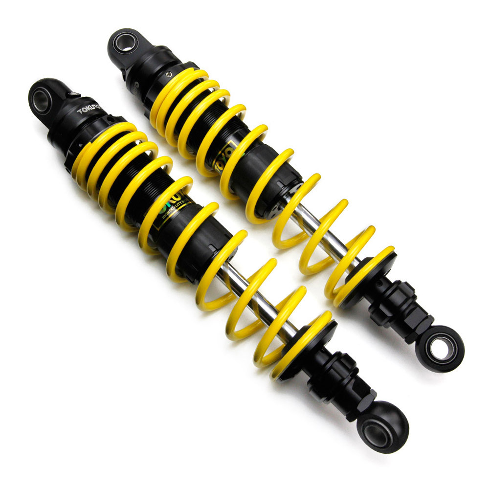 リアサスペンション ガス リアショック 340mm リヤサス 減衰力調整機能 バイク 電動バイク用 ブラック 黄 【新製品】 汎用@@拍卖