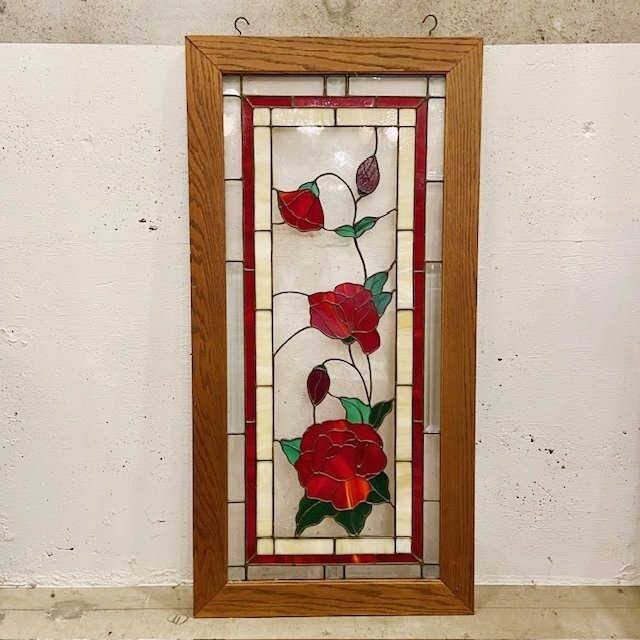 アメリカ ヴィンテージ ステンドグラス ウォールデコ インテリア ディスプレイ 店舗什器 アメリカン雑貨 【B4421】拍卖