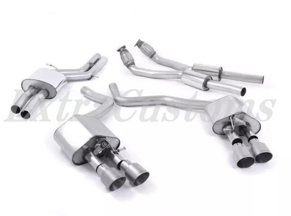 MILLTEK ミルテック キャタバックエキゾースト アウディ S7 SPORTBACK 4.0 TFSI クアトロ S TRONIC バルブ付き resonated チタン拍卖