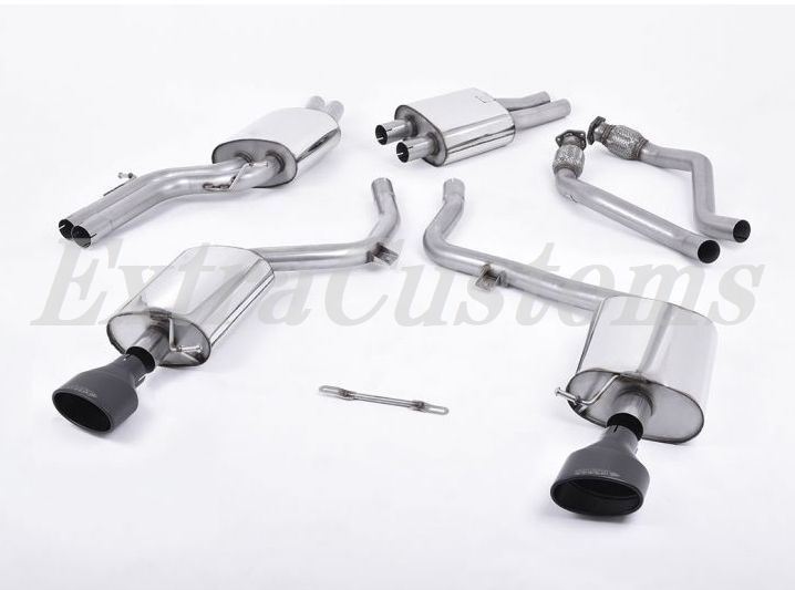 MILLTEK ミルテック キャタバックエキゾーストアウ ディ S5 SPORTBACK 3.0 TFSI クアトロ Eマーク付き 2本出し 楕円 セラコートブラック 拍卖