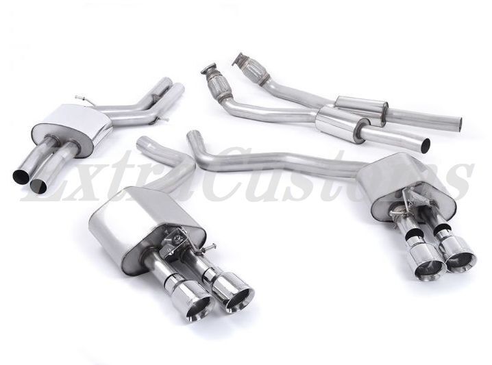 MILLTEK ミルテック キャタバックエキゾースト アウディ S7 SPORTBACK 4.0 TFSI クアトロ S TRONIC バルブ付き resonated ポリッシュ拍卖