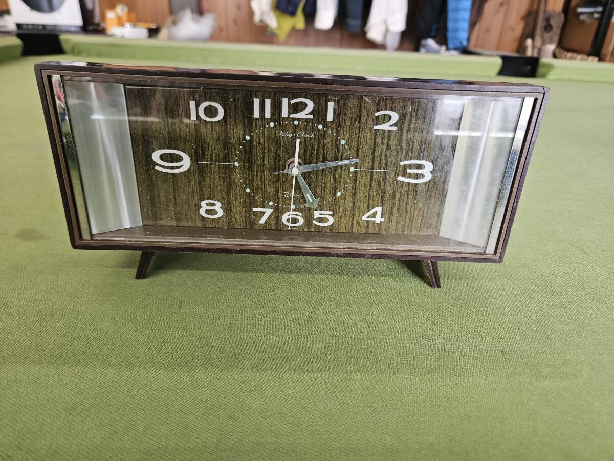 ★売切り★TOKYO CLOCK 東京時計 ゼンマイ 置時計 昭和レトロ アンティーク 動作未確認 中古 No.T4拍卖