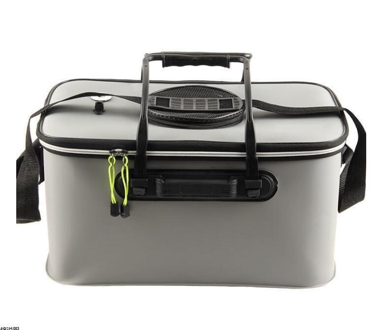 新作高品質 釣り バケツ【グレー 50cm】 釣り道具 バッカン 折りたたみバケツ 蓋付き タックルボックス アウトドア 屋外 収納拍卖